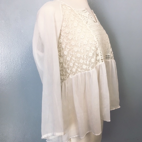 AMERICAN RAG CIE PURE LACE SHEER BOHO SHIRT - Picture 2 of 6